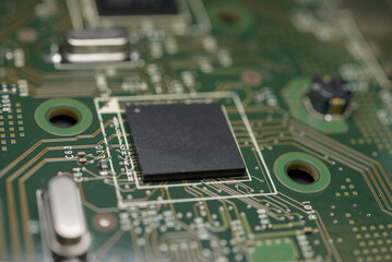 elektronischer Chip Nahaufnahme, Mikrochip Detail