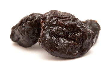 dark prunes isolated on white background