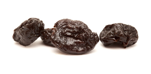 dark prunes isolated on white background
