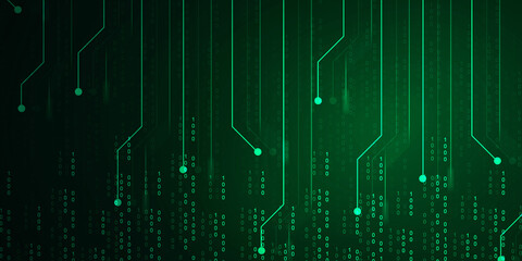 2d illustration abstract digital binary data on computer screen