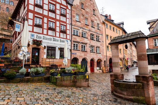 Generic architecture and street view from Albrecht Duerer Platz, Nuremberg, Germany