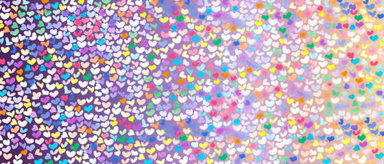 Fototapeta na wymiar Valentine's Day colorful heart seamless pattern