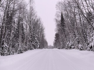 snow covered road