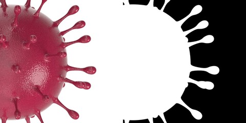 3D rendering illustration of a stylized coronavirus