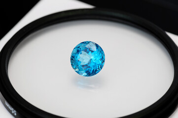 London blue topaz. Natural mined, genuine gemstone. Irradiated, heated, treated, color enhanced,...