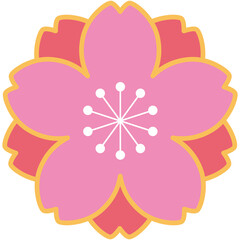 シンプルな2枚重ねの桜のイラスト
