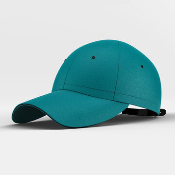 A Side View Awesome Baseball Cap Mockup In Green Eden Color, to display your designs and brand logo more valuable..