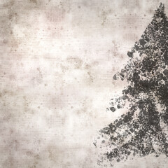 stylish textured old paper background with Christmas Tree made of Sea Salt