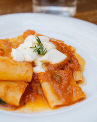 Paccheri with tomato sauce