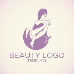 Fototapeta na wymiar Dressed woman silhouette logo template