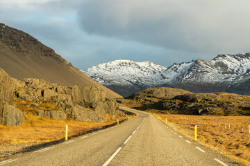 Iceland road in the mountains 