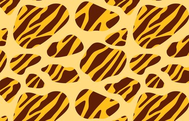 Tiger Stripes in Free Form Shape, Pattern, Background, Leopard, Vector, Illustration
