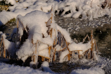 Beautiful winter snow formations - 477854082