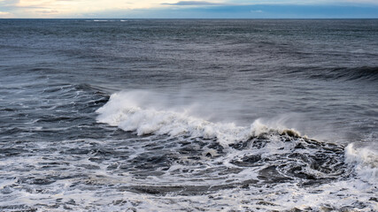 waves crashing on the beach