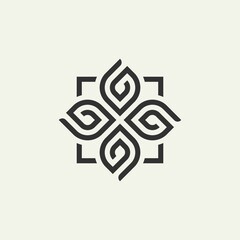 Leaf ornament logo icon abstract design vector initials G