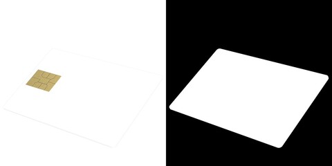 3D rendering illustration of a credit card mockup