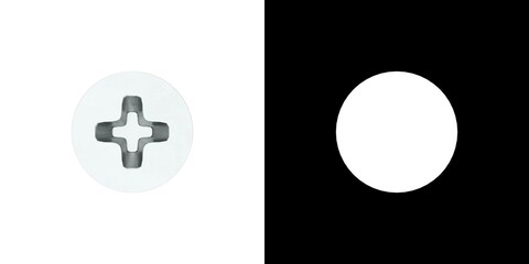 3D rendering illustration of a cross head screw