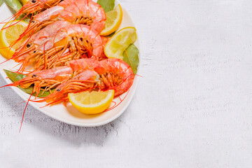 cooked seafood prawns ready to eat