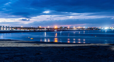 Obraz premium Landscape on the beach from Saturn at sunset, Black Sea. Romania.