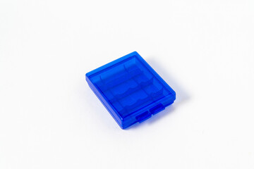 Dry cell plastic container isolated on white background.