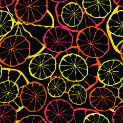 Colorful citrus fruit repeating pattern 