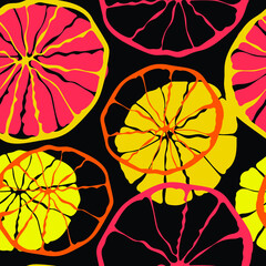 Colorful citrus fruit repeating pattern 