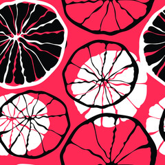 Colorful citrus fruit repeating pattern 