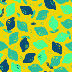 Colorful citrus fruit repeating pattern 