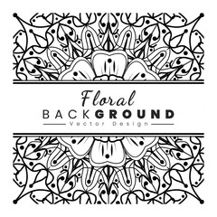 Floral Background with mehndi flowers for coloring book page doodle ornament