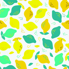 Colorful citrus fruit repeating pattern 