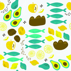 Food assets repeating pattern