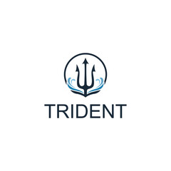 trident vector logo template design