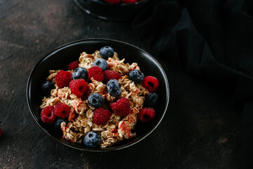 breakfast. oatmeal with wild berries
