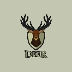 e-sport team deer logo that has theme elegant, strong, hunter, natural