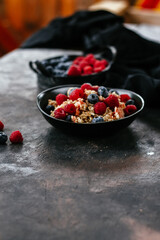 breakfast. oatmeal with wild berries