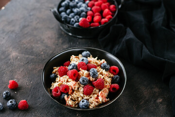 breakfast. oatmeal with wild berries