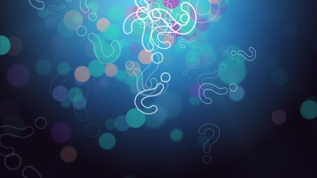 Abstract animation of question marks symbols. Animation of seamless loop.