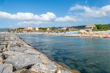 Landscape of the beach of Cervo