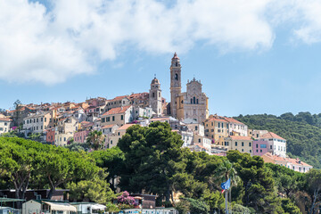 Fototapeta na wymiar Landscape of the historic center of Cervo with his beautiful church
