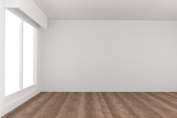empty room interior design in 3D rendering
