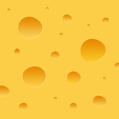Background, banner, template with the image of cheese with holes. Vector illustration