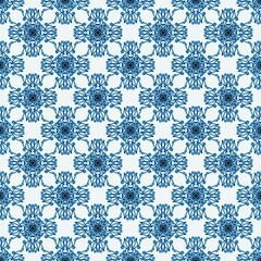 monochrome floral seamless pattern. blue ornament on a light background. cover, print, template.