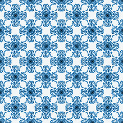monochrome floral seamless pattern. blue ornament on a light background. cover, print, template.