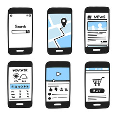 便利なスマホアプリに関するアイコンセット