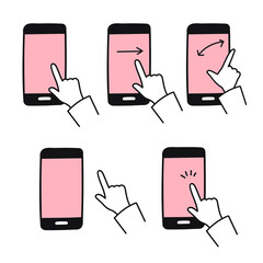 スマホの操作方法に関するアイコンセット