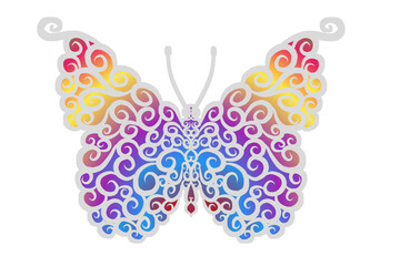Beautiful gradient colourful butterfly design  illustration for wallpaper background ads clothing or presentation template