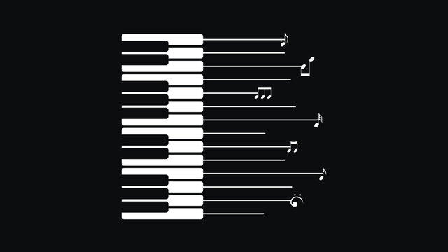 Abstract Piano Keys Music Keyboard With Notes Instrument Song Melody Vector Design Style