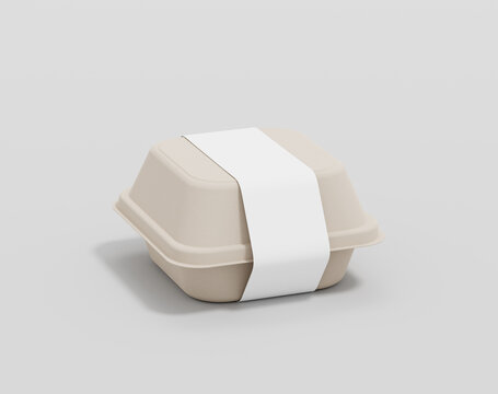 Eco-friendly square food package with label