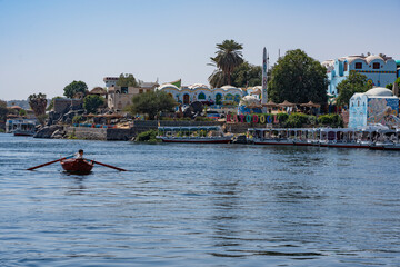 Fototapeta na wymiar Al Nuba from Nile River - Egypt