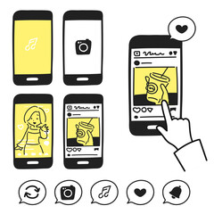 スマホのSNSやチャットに関するアイコンセット